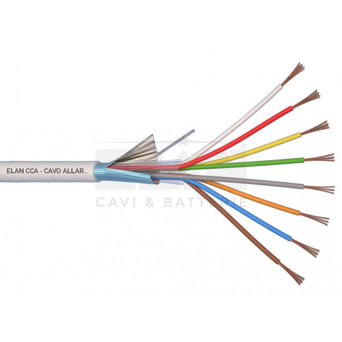 Cablu alarma ecranat Elan Galaxy 50 (8X0.22 SHIELD), CCA (40%), 8 fire, 1m