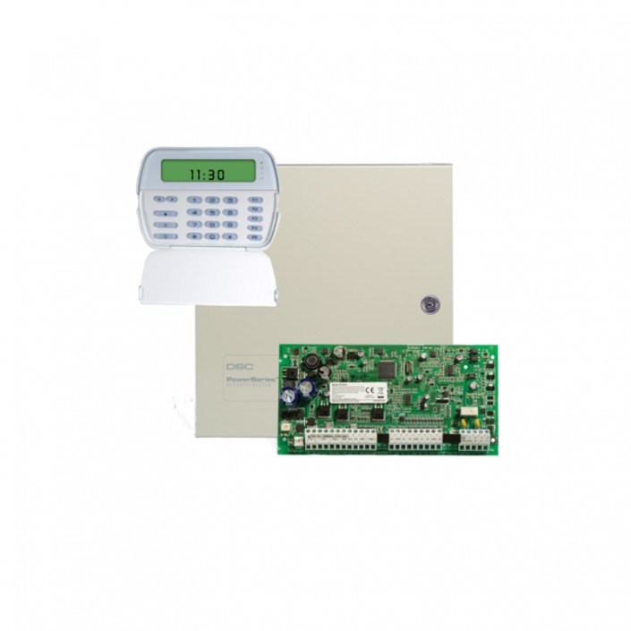 Set sistem de alarma DSC PC 1616E7H KIT, Acumulator 12V 7Ah, Transformator 20W, 6 Zones