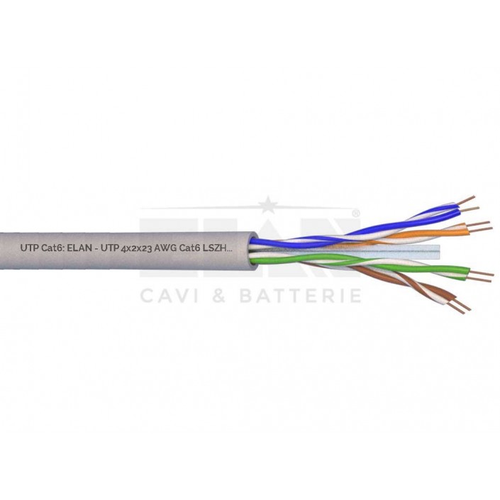 Cablu de date Elan UTP, Cat.6e (4X2X23AWG LSZH), Cupru (100%), 1m