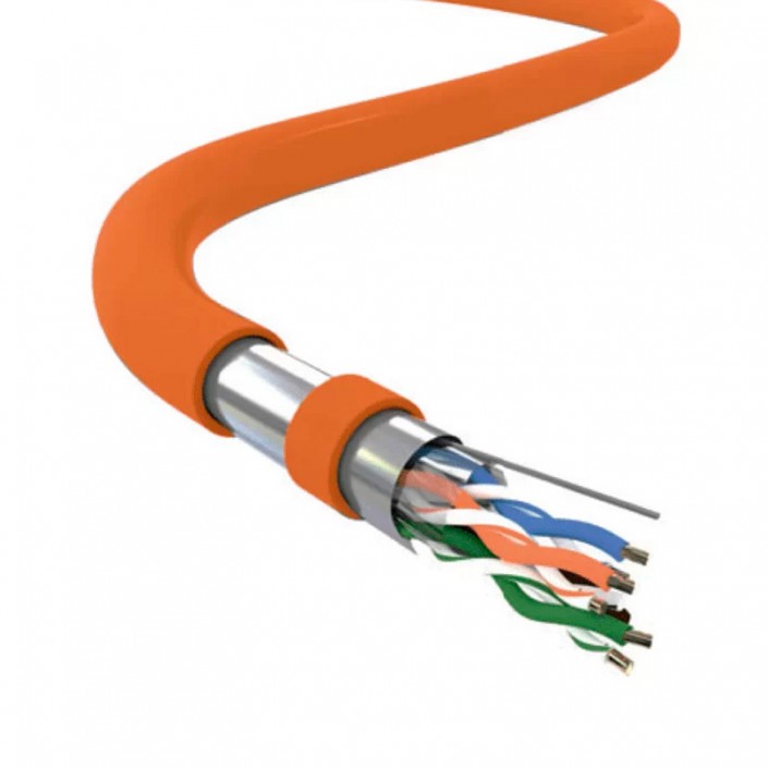 Cablu de date ecranat Ukrpozhcable FTP, Cat.5e (КПВЭ-HF ВП (100) 4х2х0,51 LSOH (0.51mm)), Cupru (100%), 1m