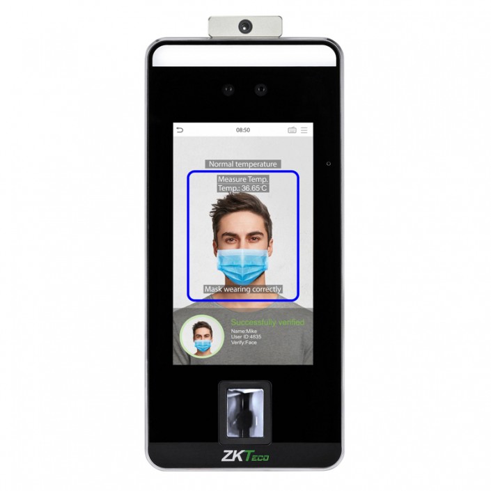 Terminal biometric de control acces ZKTeco SpeedFace-V5L [TD], Temperature Detection, Face, Fingerprint, Card, LCD, Ethernet, RS485