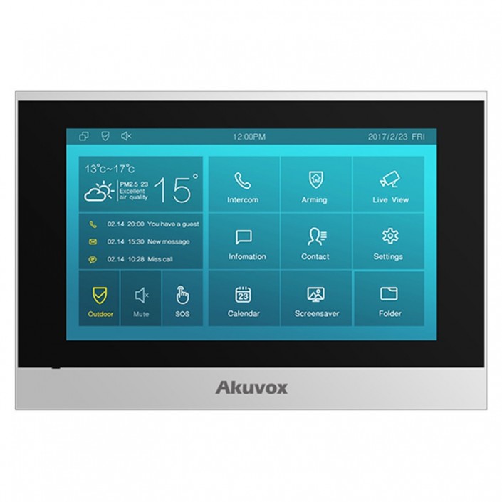 Monitor Akuvox C315S pentru interfon video IP, 7 inch, LCD Touch, PoE, 12V, Android