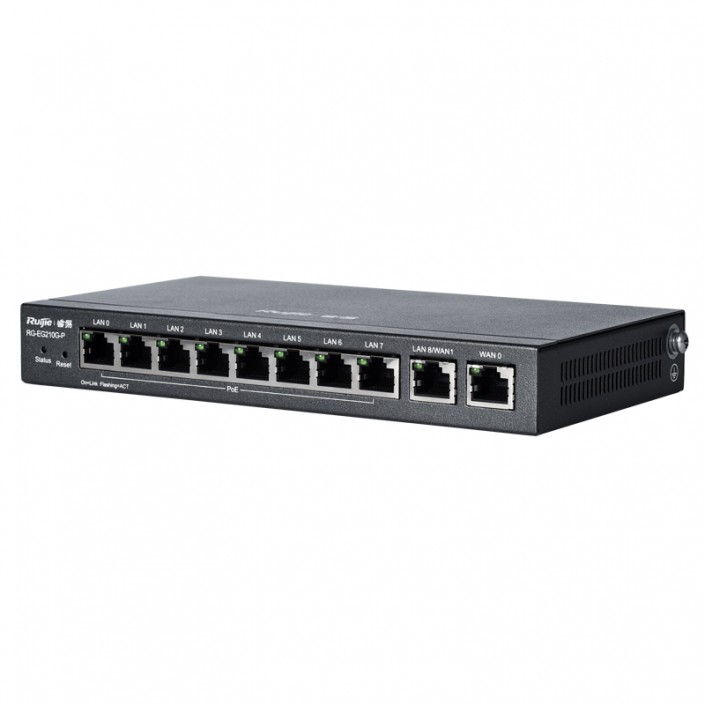 Router POE Ruijie Reyee RG-EG210G-P, 10 port, 10/100/1000Mbps, max. 80W, Cloud Managed