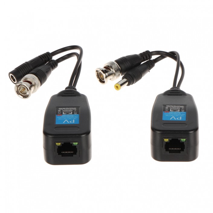 Video balun pasiv PV-8MP, BNC-RJ45, CVI, AHD, TVI, CVBS (KIT)