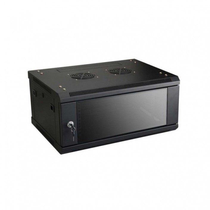Серверный шкаф 4U, 19-inch, 530x400x210mm, Max. 60Kg, Glass Door, Grey