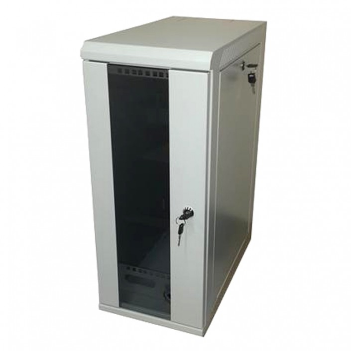 Dulap pentru server 4U, 19-inch, 600x450mm, Glass Door, Vertical, Grey