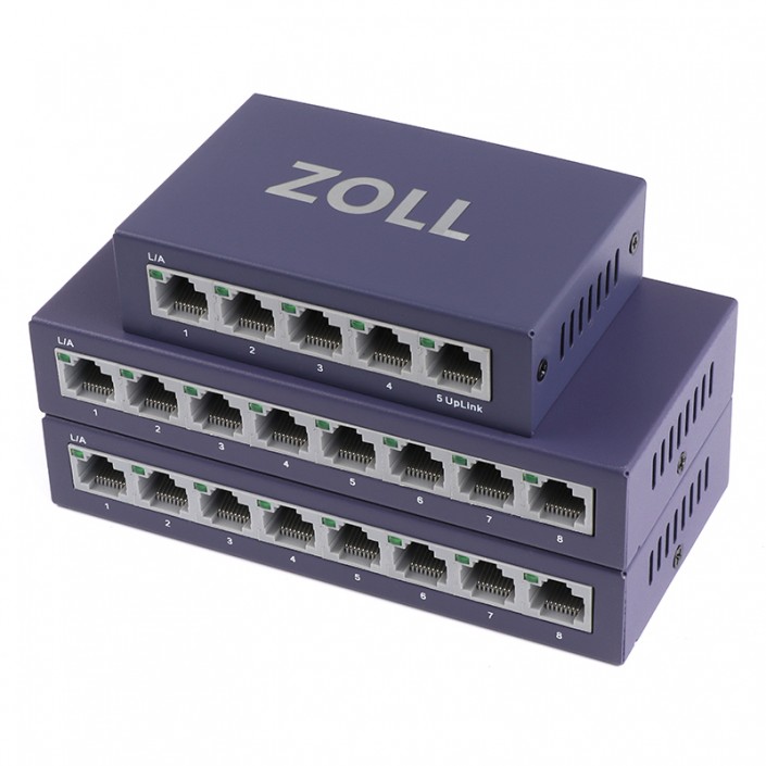 Switch Zoll BS8G, 8 port, 10/100/1000Mbps, Metal case