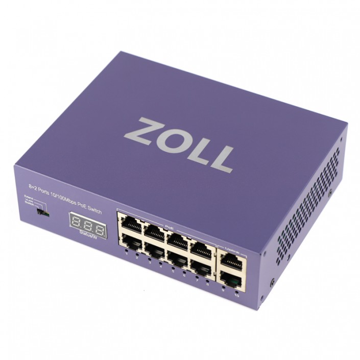 Switch POE Zoll BS6008P, 8xPOE, 2xLAN Uplink, max. 96W