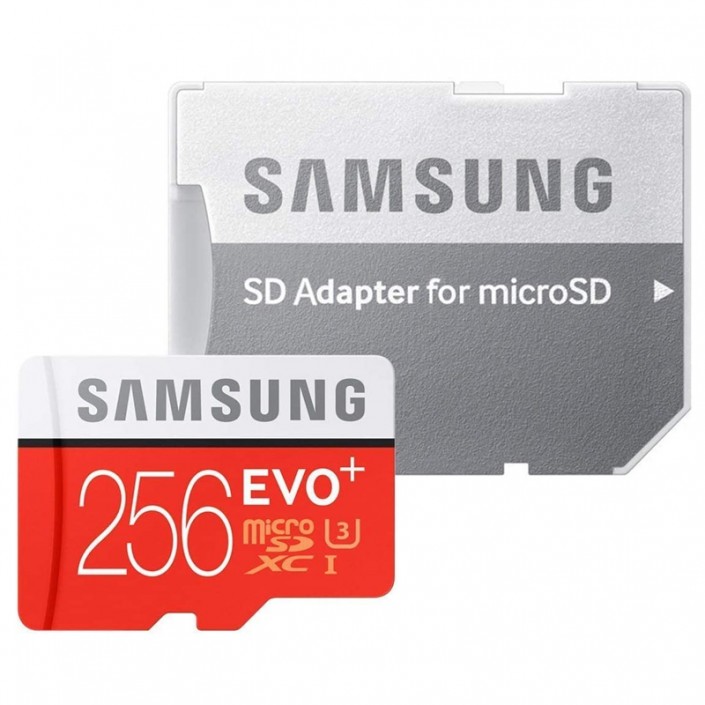 Card de memorie MicroSD+SD Adapter Samsung EVO Plus MB-MC256HA, 256Gb, Class 10 UHS-I (U3), (R/W:100/90MB/s)
