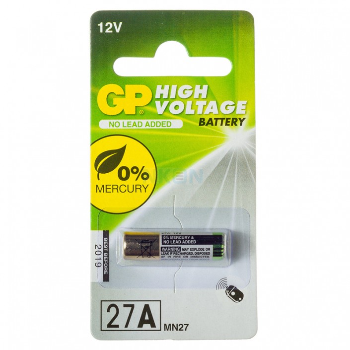 Baterie GP Batteries 27A, Alkaline, 12V (HIGH VOLTAGE), 18mAh, 1 Pcs.