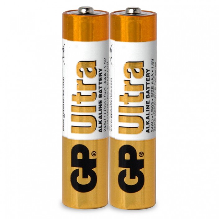 Baterii GP Batteries Ultra Alkaline AAA 24A U2 LR03, Alkaline, 1.5V, 1350mAh, 2 Pcs.